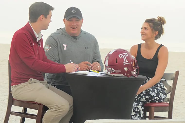 Temple coach Geoff Collins discusses his recruiting class on Signing Day Live! show with hosts Morgyn Seigfried and Kevin Copp in St. Petersburg, Fla.