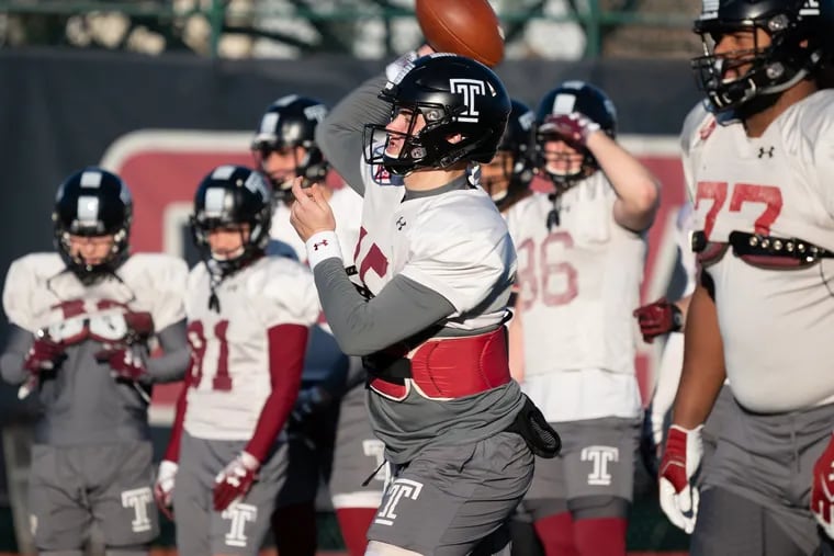 Temple quarterback Anthony Russo has an interesting way of paying tribute to his dad.