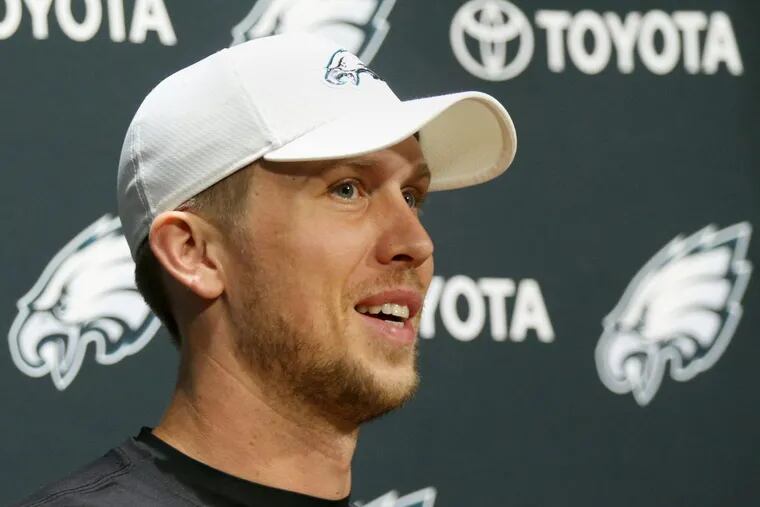 Quarterback Nick Foles speaks during a news conference at the Eagles' NovaCare Complex on Tuesday, Dec. 12, 2017. TIM TAI / Staff Photographer