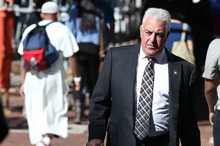 File: Edward Sweeney, of the Ironworkers union, arrives at the federal courthouse in Philadelphia on September 30, 2014. ( DAVID MAIALETTI / Staff Photographer )