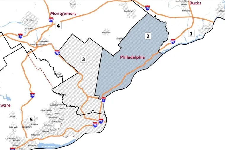 The new Second Congressional District is located in Northeast Philadelphia and the river wards.