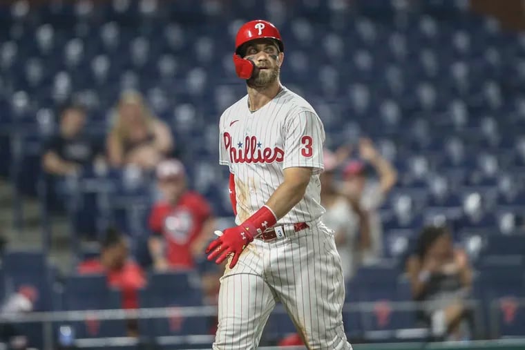 Bryce Harper is expected to have precautionary X-rays on his right foot after fouling a ball off himself on Wednesday.
