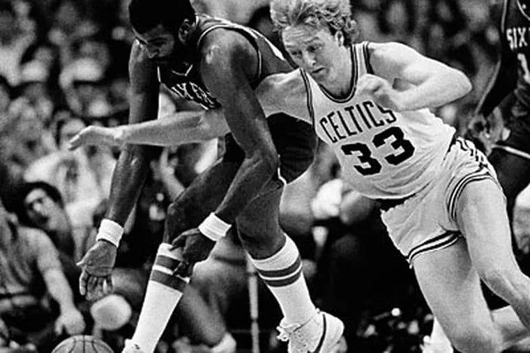 The 76ers beat the Celtics in Game 7 to win the Eastern Conference Championship in 1982. (AP file photo)