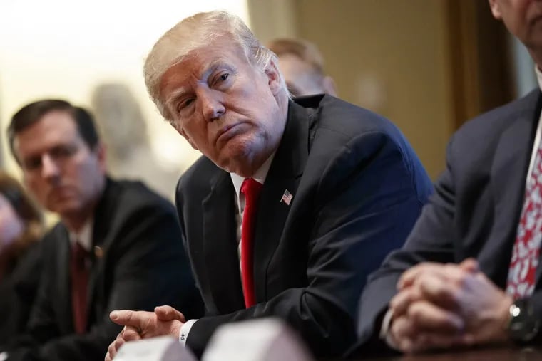 President Donald Trump listens during a meeting with steel and aluminum executives in the Cabinet Room of the White House, Thursday, March 1, 2018, in Washington. Trump's announcement that he will impose stiff tariffs on imported steel and aluminum has upended political alliances on Capitol Hill.