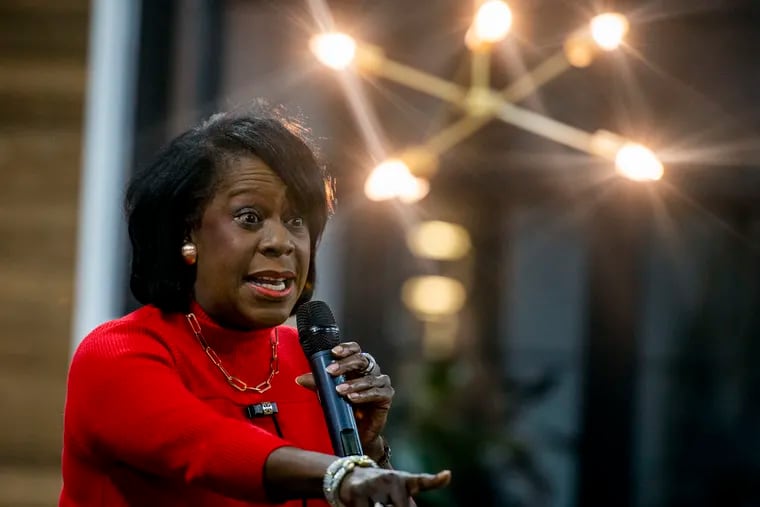 Former City Councilmember Cherelle Parker during a January mayoral forum hosted by DiverseForce and the African American Chamber of Commerce.