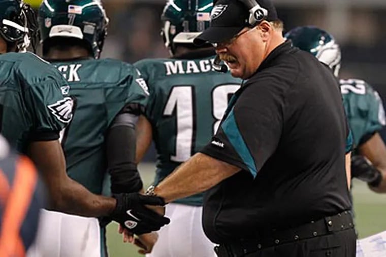 Andy Reid's Eagles can, at the very best, finish the regular season with an 8-8 record. (Ron Cortes/Staff Photographer)