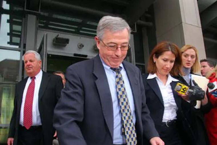 Luzerne County judge Mark Ciavarella leaves the courthouse in this file photo. He was one of two judges indicted on charges of receiving kickbacks. (Pamela Suchy/Times Tribune/AP file photo)