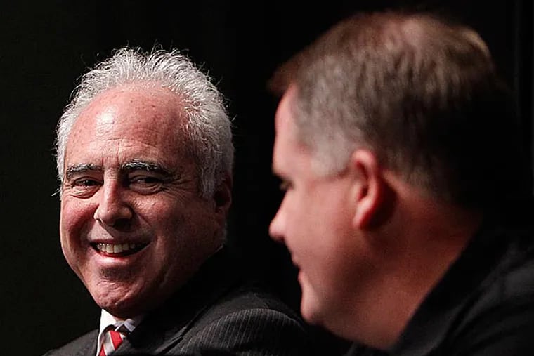 Eagles owner Jeffrey Lurie and head coach Chip Kelly. (David Maialetti/Staff file photo)