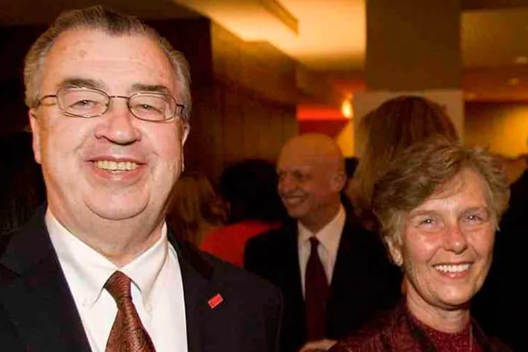 Cooper University Health System CEO and President, John P. Sheridan, and his wife, Joyce, at a fundraiser in 2011. (FILE)