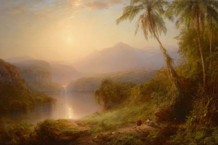 Detail from Frederic Edwin Church's "Valley of Santa Isabel, New Granada," now part of PAFA's collection.