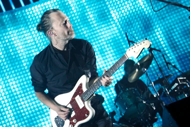 Thom Yorke of Radiohead performs at the Susquehanna Bank Center in Camden on June 13, 2012.  ( ELIZABETH ROBERTSON / Staff Photographer )