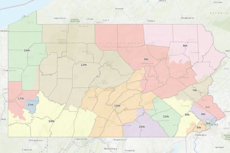 The congressional map passed by the Republican-controlled state legislature, which a Pennsylvania judge recommended the state Supreme Court adopt.