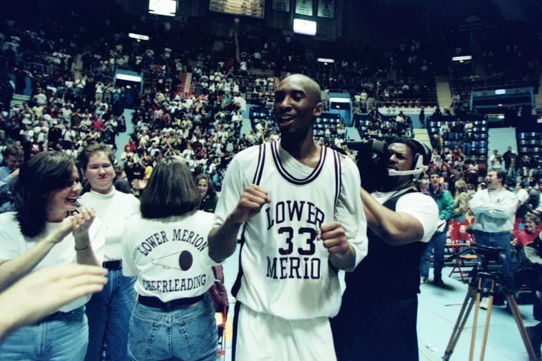 Lower Merion's Kobe Bryant celebrated in a game on March 23, 1996.