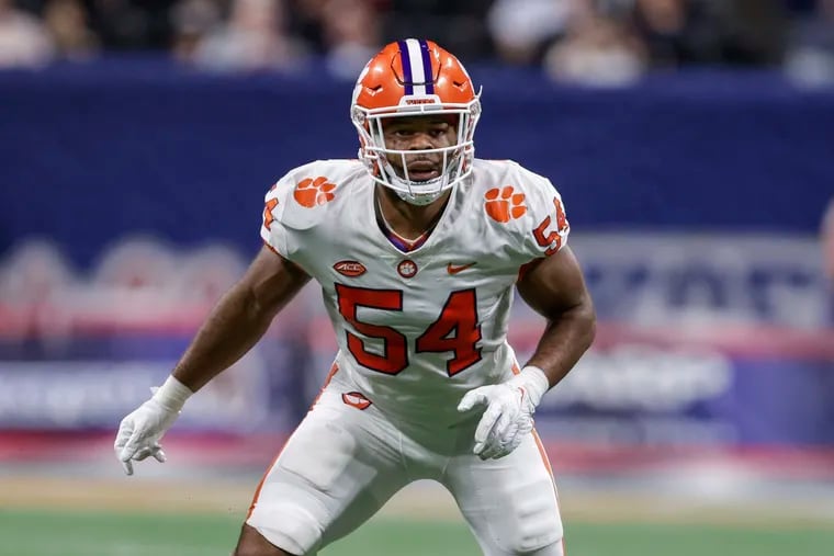 Clemson linebacker Jeremiah Trotter Jr., son of the former Eagles linebacker, had 13 tackles vs. Florida State on Saturday.