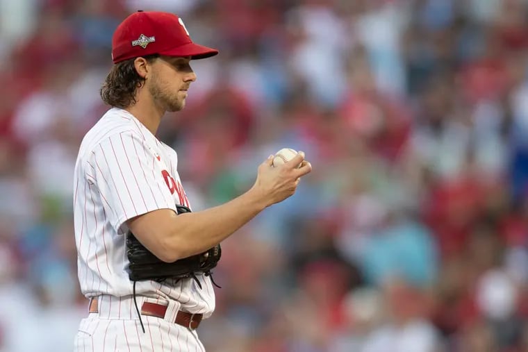 Phillies right-hander Aaron Nola made 32 starts and flirted with 200 innings, but he finished the season with a 4.46 ERA.
