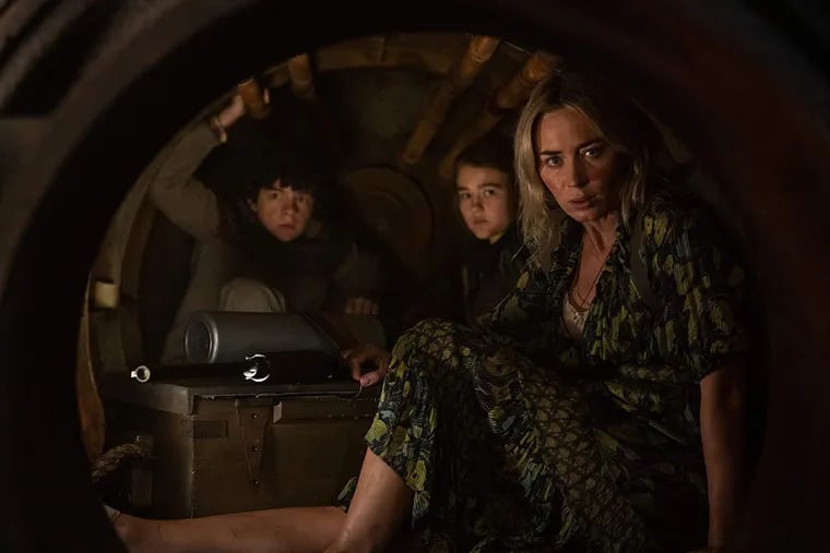 Emily Blunt, Noah Jupe, and Mmillicent Simmonds in "A Quiet Place Part II." (Paramount Pictures)
