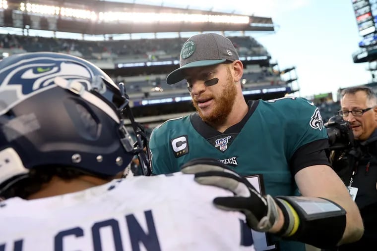 Seahawks QB Russell Wilson is undefeated against the Eagles in his nine-year career. Can Carson Wentz deliver Wilson's first defeat on Monday night?