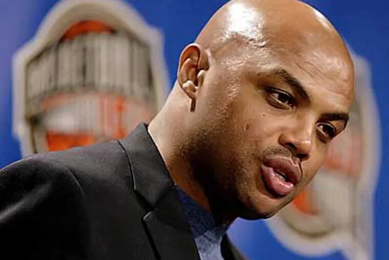 In this 2006 photo, Charles Barkley addresses the media during a news conference at the Naismith Memorial Basketball Hall of Fame. (AP Photo/Stephan Savoia)
