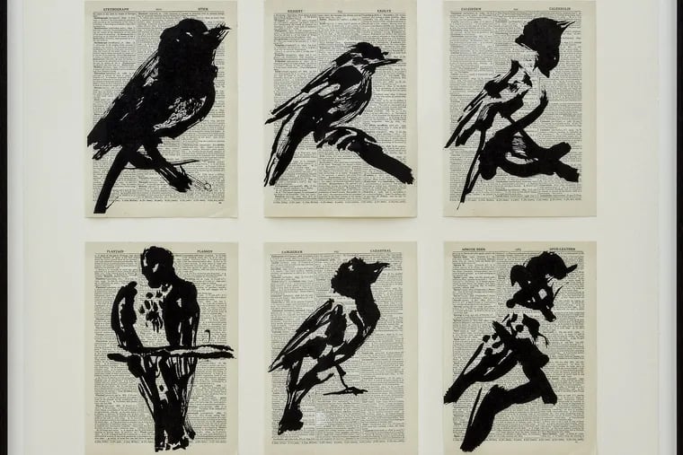 William Kentridge's "Six Birds" (2012), at UPenn's Arthur Ross Gallery