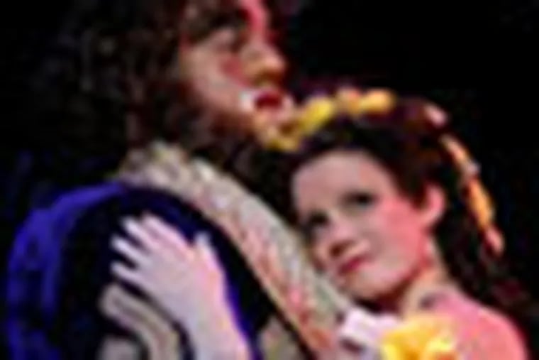 Beauty and the Beast with Emily Behny as Belle and Dane Agostinis as Beast. Photo by Joan Marcus