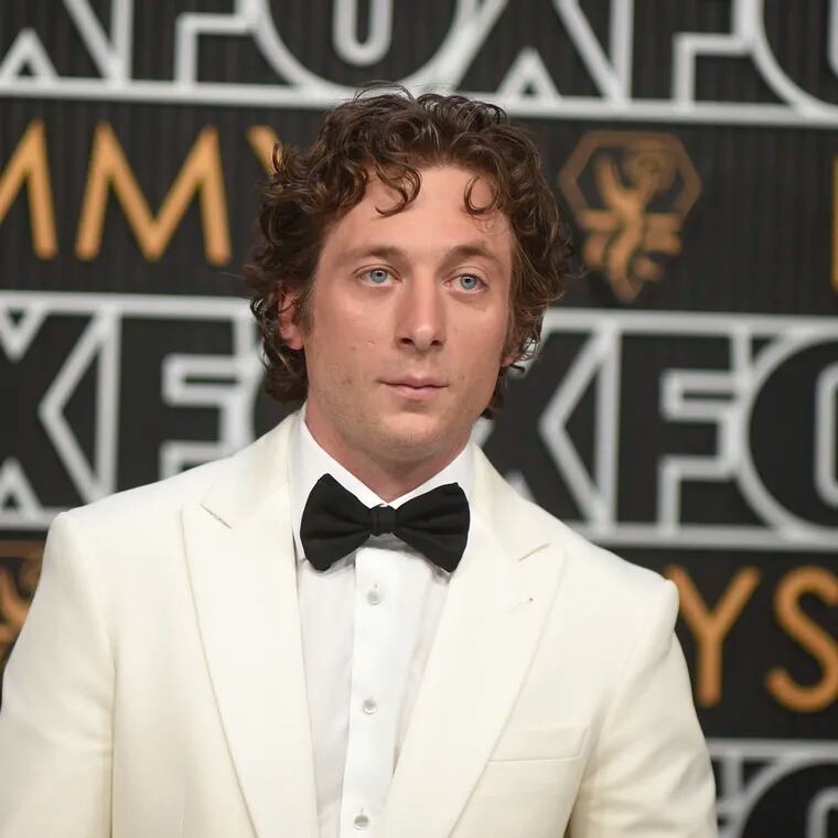 Jeremy Allen White arrives at the 75th Primetime Emmy Awards on Monday, Jan. 15, 2024, at the Peacock Theatre in Los Angeles. (Photo by Richard Shotwell/Invision/AP)