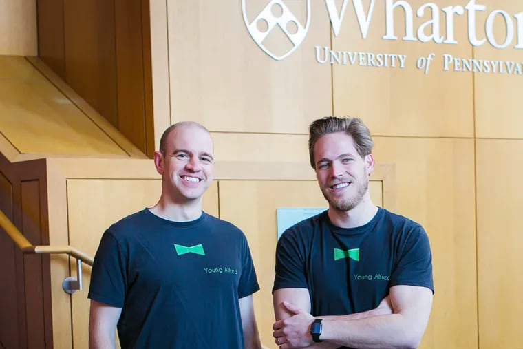 Jason Christiansen, left, and David Stasie met in Wharton's MBA Class of 2015 and built Young Alfred into an improbable insurance agency with help from one of Philadelphia's oldest insurers, the Contributionship, and other firms willing to try something new. In 2021 they sold it to fintech conglomerate Credible