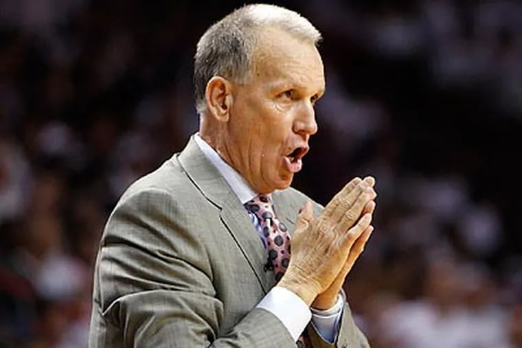 Doug Collins finished second in voting for the NBA Coach of the Year award. (David Maialetti/Staff Photographer)