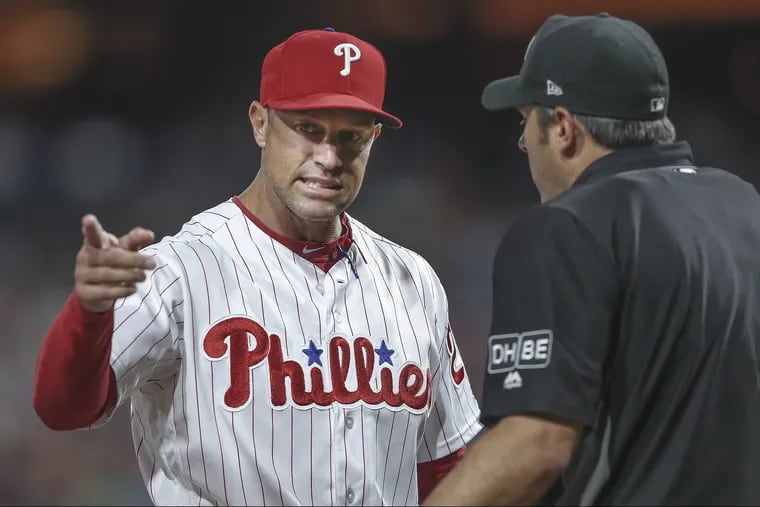 First-year Phillies manager Gabe Kapler (left) has learned from a few missteps in the first week of the season. At the All-Star break, he's on the short list of NL Manager of the Year candidates.