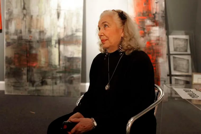 Sande Webster in her gallery at 2006 Walnut Street. She showcased black artists beginning in 1969 when others wouldn't. The current recession was the decisive factor in opting to close.