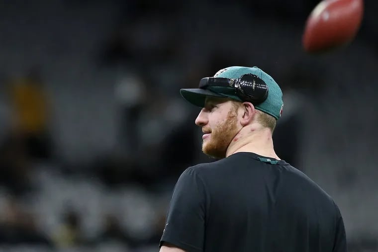 Carson Wentz watched his team's playoff run from the sidelines for the second straight season.
