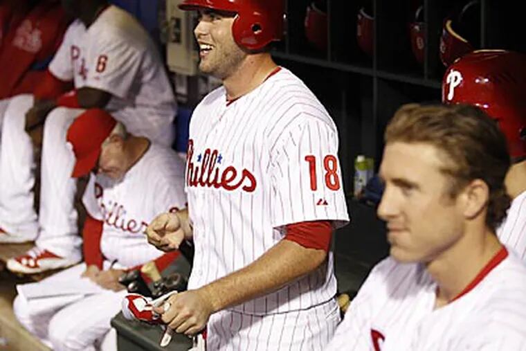 The Phillies' bench gave rookie Darin Ruf the silent treatment after his first major-league home run. (Yong Kim/Staff Photographer)