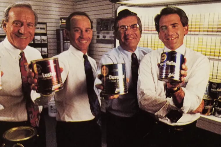 Ty Steinberg, Michael Steinberg, Max Buten and Gary Steinberg at a Buten Paints store. Ty Steinberg of Elkins Park was president of the family business.