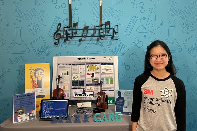 Sarah Park, a 14-year-old from Jacksonville, Florida, created a device called Spark Care+, which selects music to help people who are feeling depressed or anxious. The invention won her the title of Americaâ€™s Top Young Scientist.