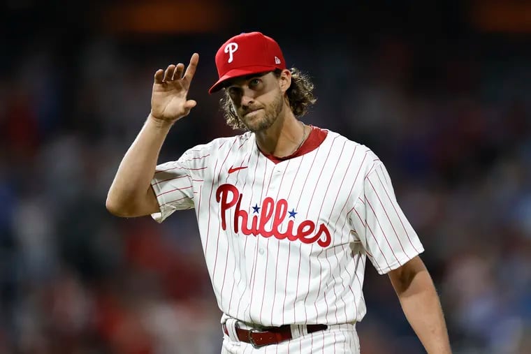 Aaron Nola allowed one run on four hits with nine strikeouts in 7⅓ innings against the Rockies on Monday.