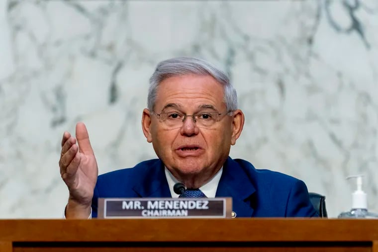 File photo of U.S. Sen. Robert Menendez, D-N.J during a hearing on Capitol Hill, June 8, 2021, in Washington. (AP Photo/Andrew Harnik, File)