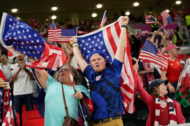 U.S. fans at the World Cup group stage opener against Wales.