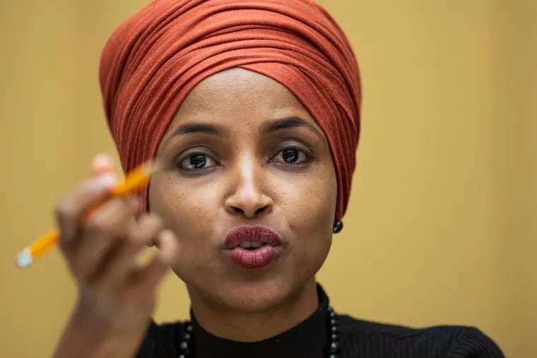 In this Sept. 24, 2019 file photo, Rep. Ilhan Omar, D-Minn., speaks on Capitol Hill in Washington. Rep. Omar has filed for divorce from her husband.