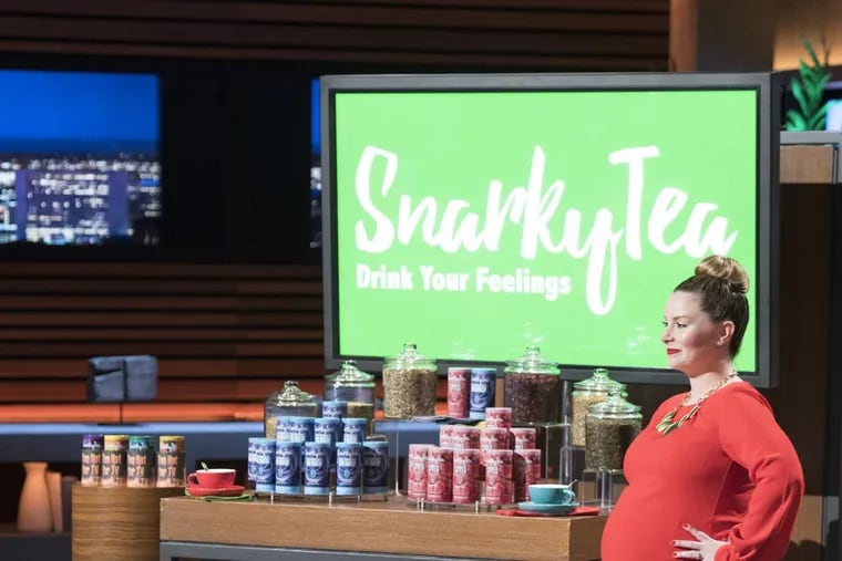 Nearly eight months  pregnant when the episode taped, Northeast Philadelphia native and Villanova University MBA alumna Jenni-Lyn Williams was her swear-word-using self when she appeared on ABC’s “Shark Tank” to pitch her Snarky Tea line of off-color-labeled flavors. The show aired Nov. 5.