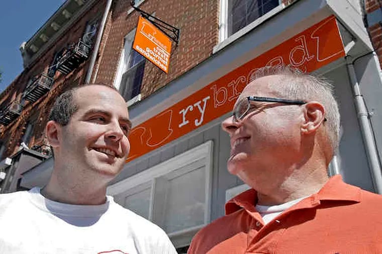Ryan (left) and Dennis Pollock, son and father, at Rybread, a coffee/sandwich shop fulfilling a need and a vision.