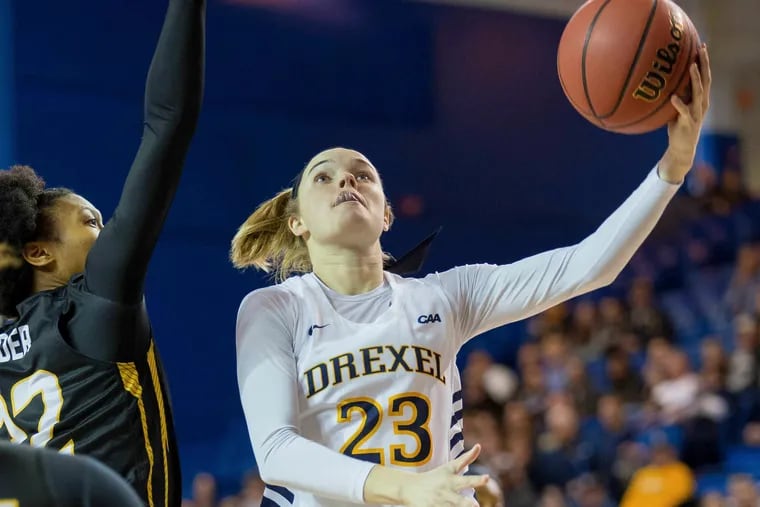 Drexel's Bailey Greenberg, pictured during the championship game of the CAA Tournament against Towson back in March, scored 31 points and went 19-for-21 at the free-throw line Tuesday night against Quinnipiac.
