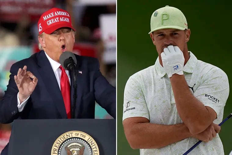 Former President Donald Trump and professional golfer Bryson DeChambeau.