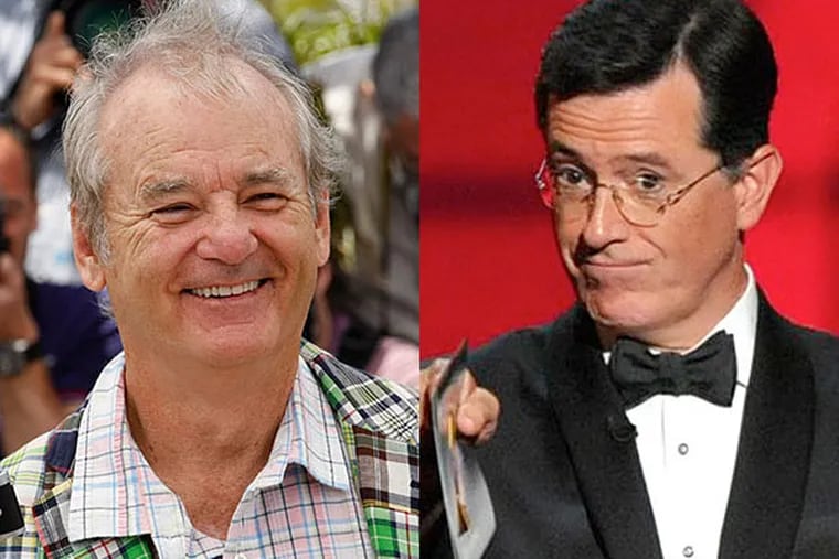 On Twitter, Bill Murray gets a tip of the hat, while Stephen Colbert's account earned a wag of the finger.