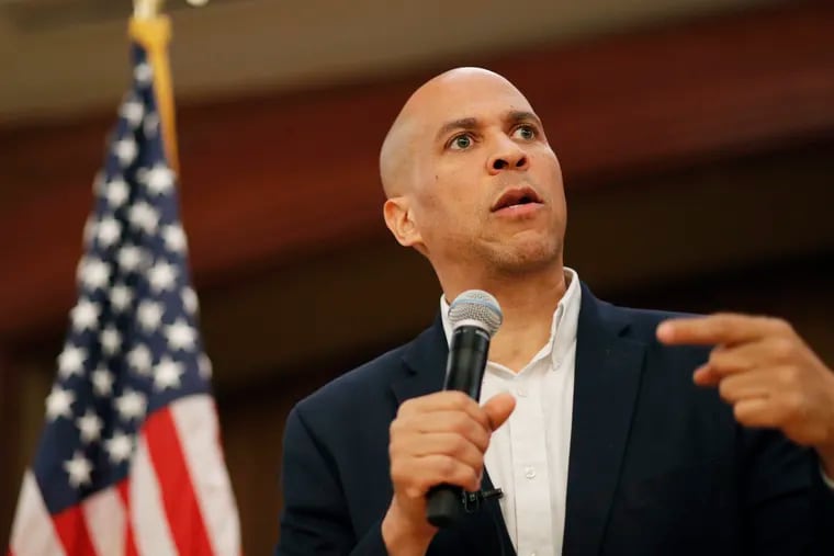 Democratic presidential candidate Sen. Cory Booker speaks at a campaign event last week in Henderson, Nev.