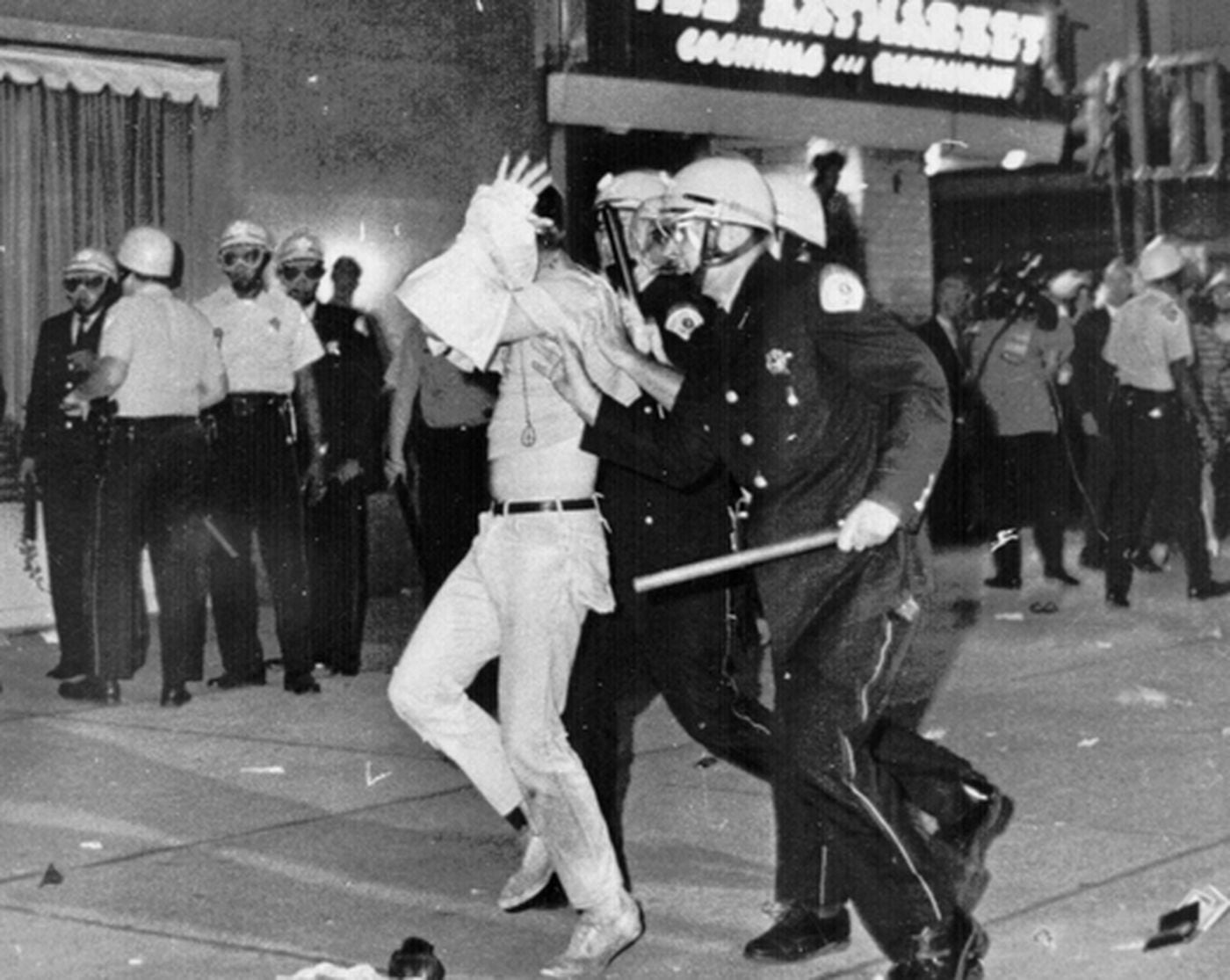 Protester is arrested in Chicago during the tumultuous Democratic National Convention in August 1968, when police and National Guard troops scrapped with demonstrators.