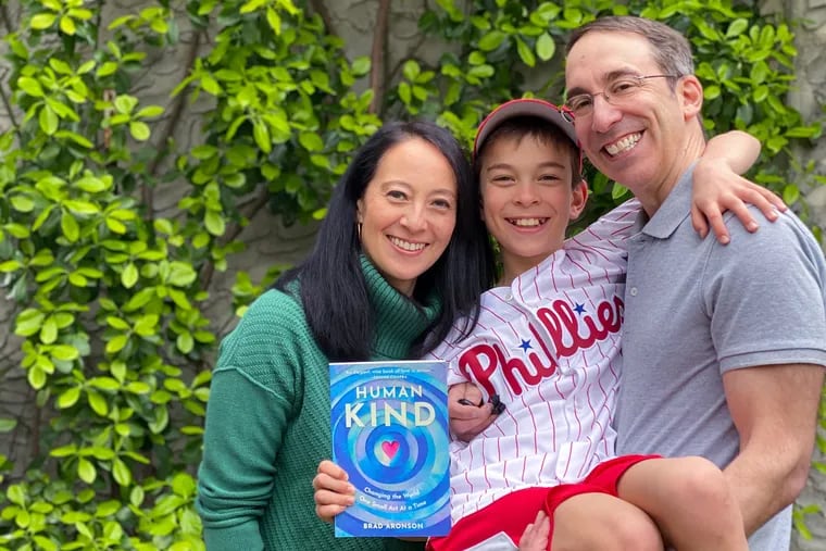 Brad Aronson (right) started writing "HumanKind: Changing the World One Small Act At a Time," when his wife, Mia (left), was diagnosed with leukemia and countless friends, family and strangers rallied around them and their son, Jack (center).