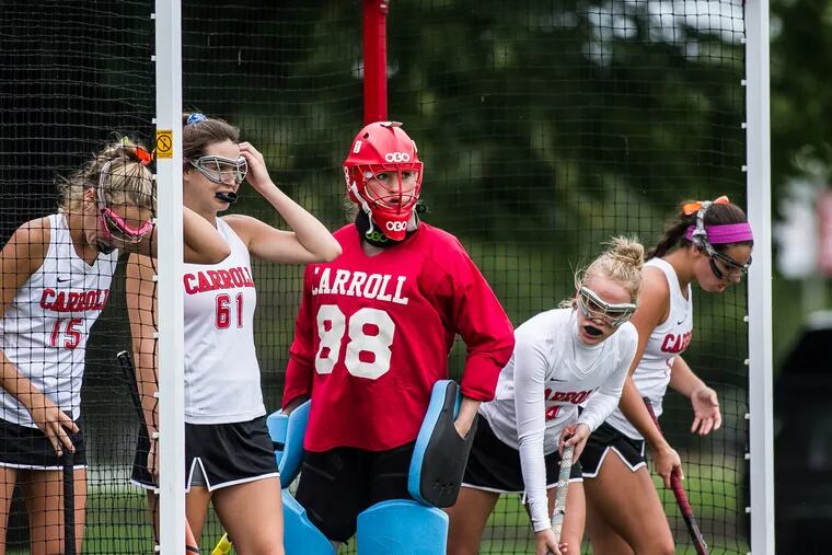 Archbishop Carroll field hockey players (left to right) Carleigh Connors, Keri Daly, MaryKate Kearney and Carly Bateman have the Patriots on a winning streak.