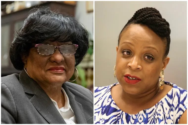 Councilwoman Jannie Blackwell, left, advanced a series of zoning changes over the objections of Jamie Gauthier, right, who will succeed her in January.