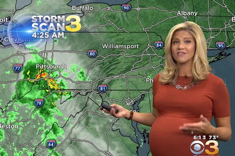Stop pregnancy shaming CBS3 meteorologist Katie Fehlinger about her baby bu...