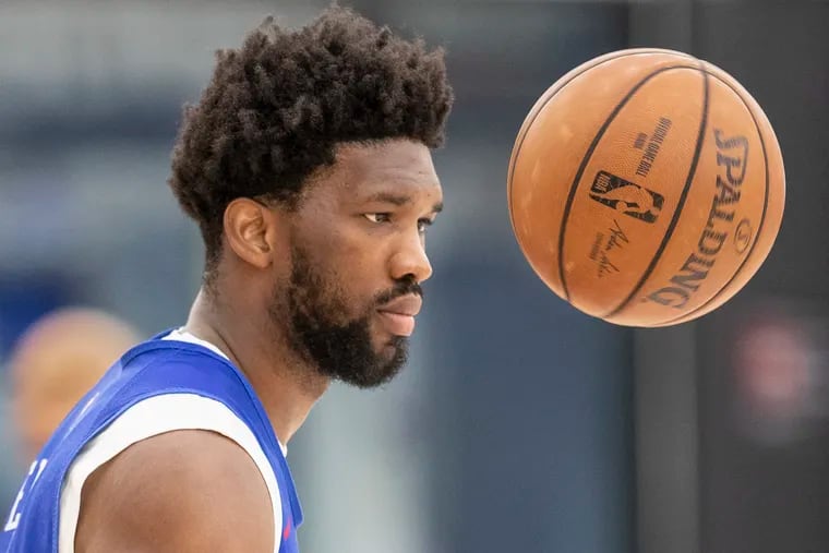 Sixers center Joel Embiid will miss Saturday night's game with the Pistons with a right ankle sprain.