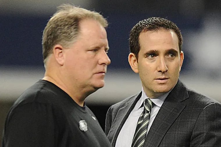 Eagles general manager Howie Roseman and head coach Chip Kelly. (Clem Murray/Staff Photographer)